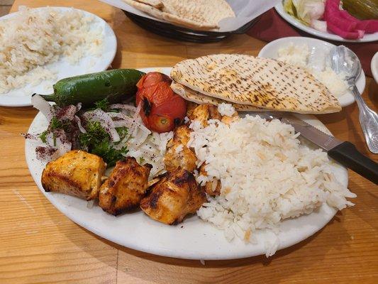 Chicken kabob plate. Lunch special. Totally overpriced