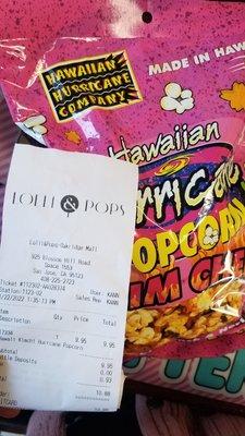 Kim chee Hawaii popcorn is super pricey $9.95. My 1st to try it.  The cashier told me this popcorn is very popular.