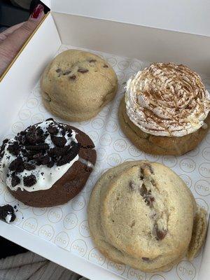 (2) OG chocolate chip, tres leche, and chocolate cookie.