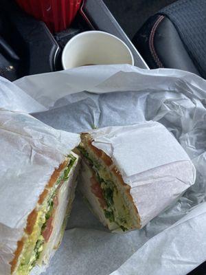 1/10/24, Single Espresso    Turkey Sandwich with avocado.  Total $14.00