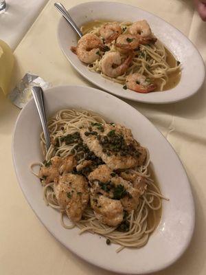 Chicken Piccata Dinner Shrimp Scampi Dinner