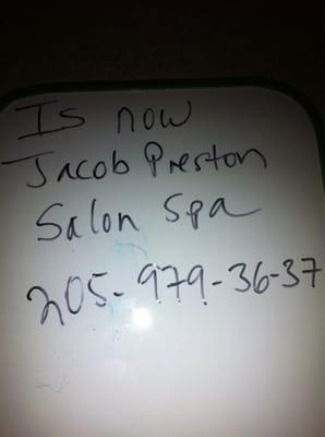 New phone number n salon name.