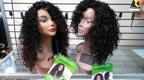 These are Model Model Deep Invisible L Part wigs in the styles of Jana, &Jackie