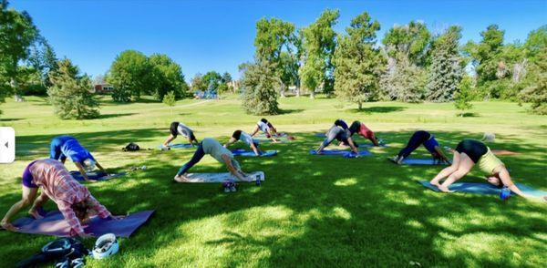 Pop up yoga in the park