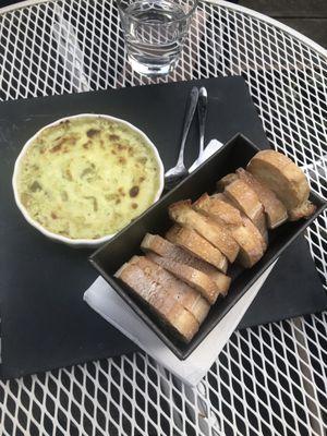 Cheese dip and bread