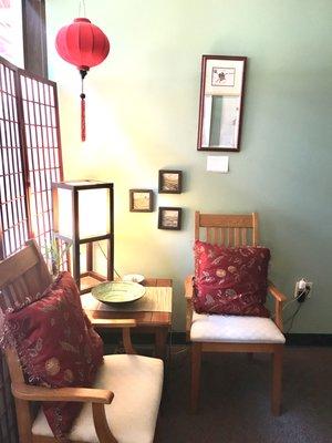 Inside of the acupuncture treatment room