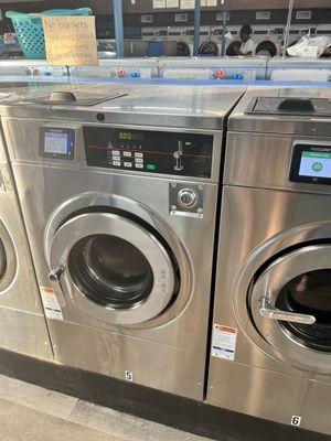 Washers are coin-op or credit card enabled