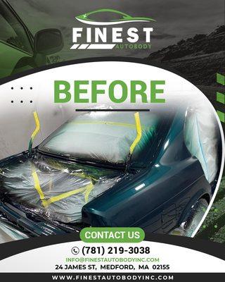 Finest Auto Body Inc
 24 James Street.
 Medford, Ma 02155