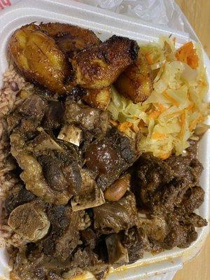 Oxtail & Brown Stew w/ plantain, cabbage