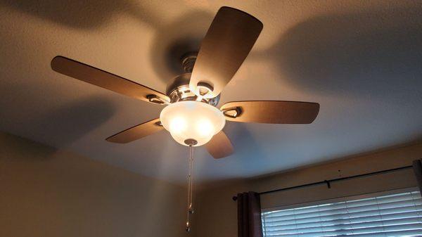 Chris and Gabriel installed 3 ceiling fan electrical base units in 3 different rooms in approximately 3 hours!