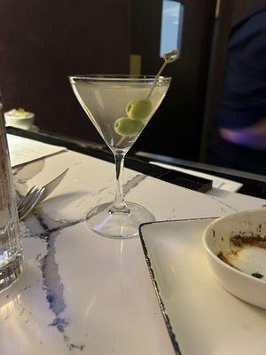 A classic dirty martini