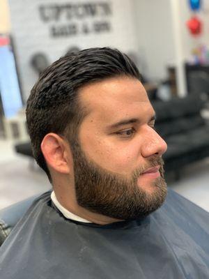 Corte sencillo con barba