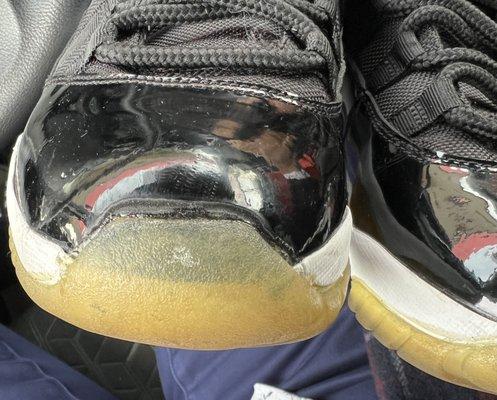 Sole clearly not where it should be on the shoe