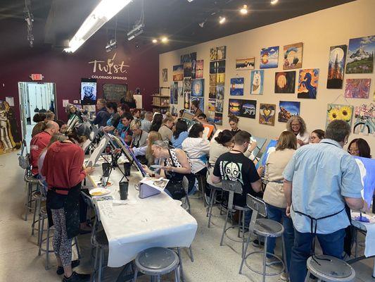 Friday night paint class party