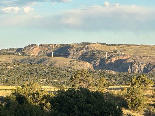 View of the royal gorge bridge one evening from the camp.