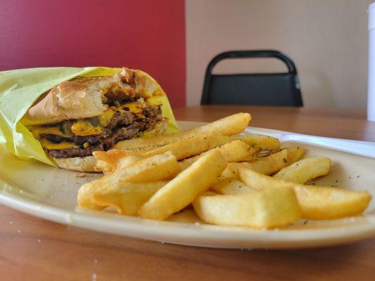 Fries and Double Cheeseburger.