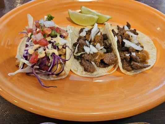 Fish (Mahe) and two Asada Street Tacos