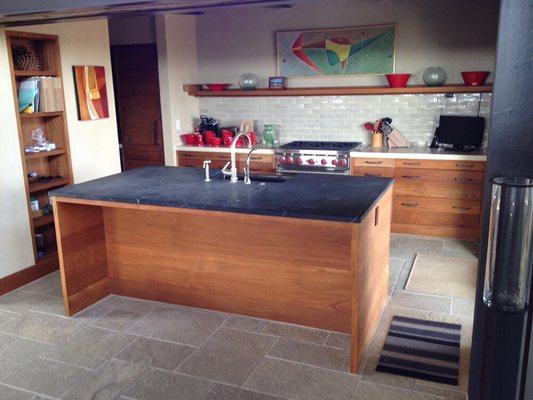 Custom-made Teak kitchen island