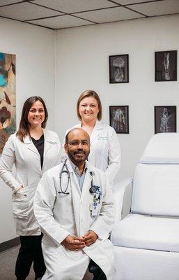 Our Providers: Front and Center: Dr. Bilal Naeem, MD; Back: Nurse Practitioners Kristyn Clark and Stephanie Burks,