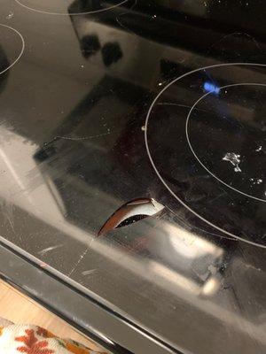 Broken glass stove top over one month and still no service.