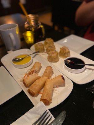 Spring Rolls and Chicken Lettuce Wraps