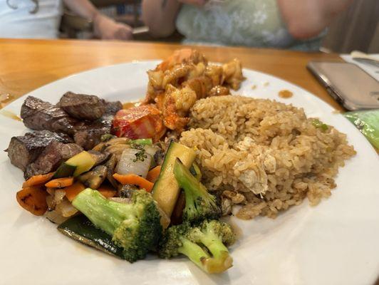 Hibachi steak and lobster