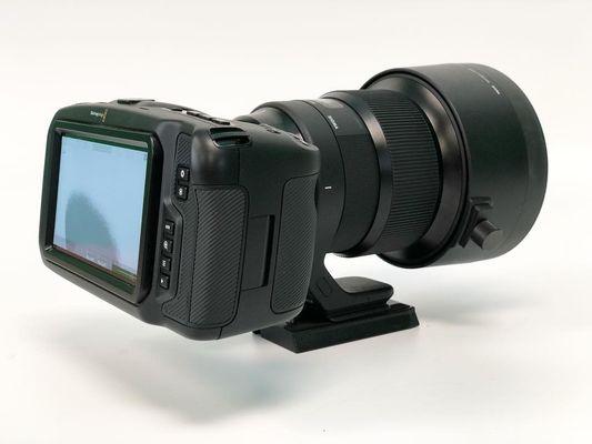 Sigma lense mounted on Blackmagic Pocket Cinema Camera 4K