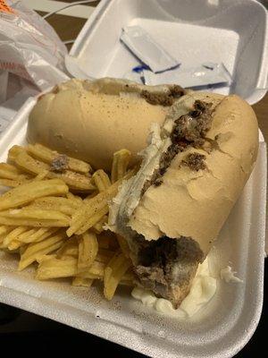 Whole Cheese Steak Combo