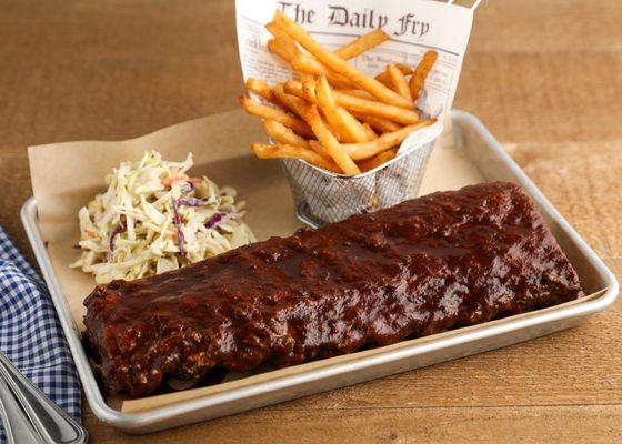 Fall of the bone pork ribs with your choice of traditional BBQ sauce or Chipotle BBQ sauce.