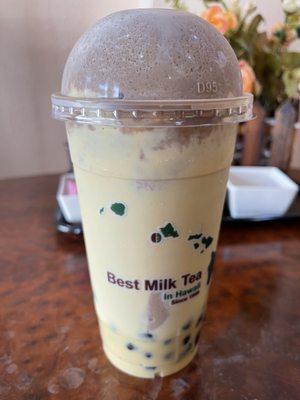 Cheesecake milk tea smoothie w/ boba