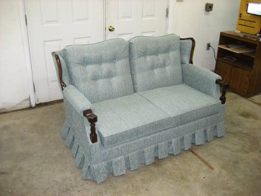 Reupholstered love seat