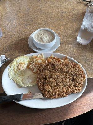 Chicken Country Fried Steak and 2 Eggs