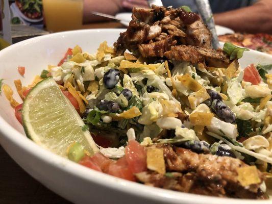 Chopped chicken salad had a flavorless dressing