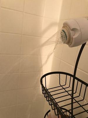 Amount of water that comes out of shower on a regular basis. Not enough to shower.