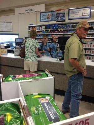 Lines formed at Pharmacy