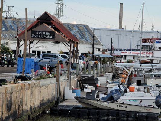 View of the docks and market