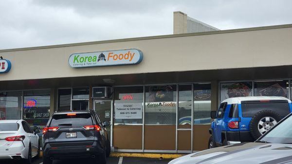 Korea Foody right in Waipahu Shopping Center, plenty of parking.