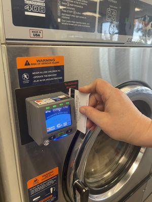 Credit card or loyalty card on every machine