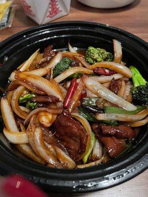 Mongolian Beef with added broccoli