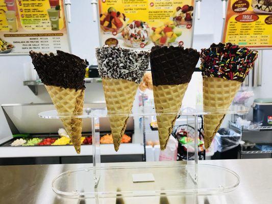 Double waffle cones!!