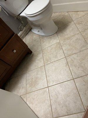 Restroom tile and grout