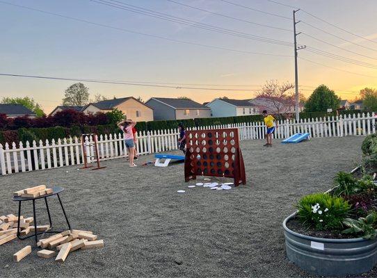 Outside patio with games