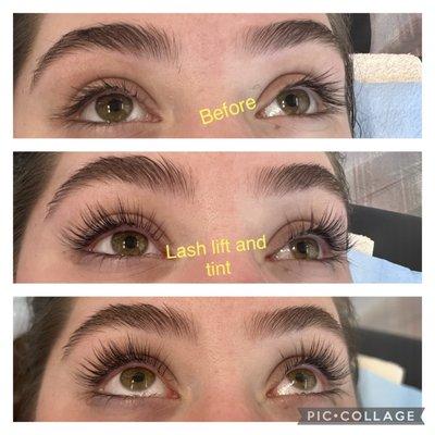 Light eyebrow tint & thread  Eyelash lift with tint