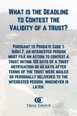 Did you receive a notice under probate code section 16061.7? If so, contact OC Trial Group, a California trust litigation attorney.