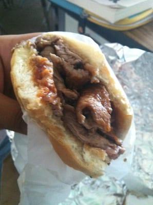 The insides of a tri tip sandwich. ^_^