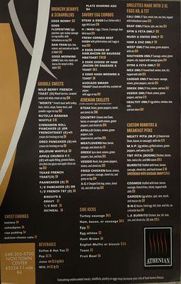 New menu