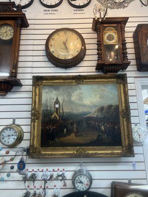 A French picture musical clock! Amazing.