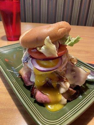 Hamburger with salad