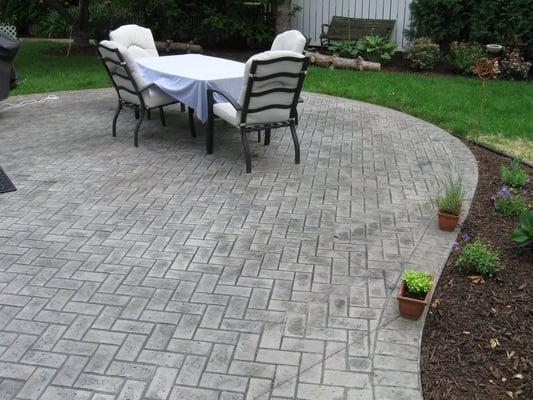 Herringbone Stamped Patio Monona