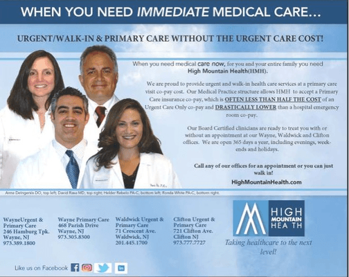 Know your Urgent /Walk-In Care cost difference.